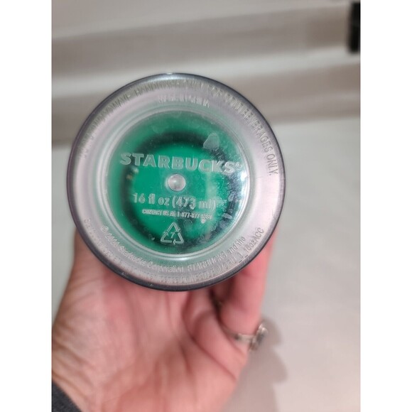 EUC Starbucks 2020 Holiday L.E. Green Glitter Tumbler 16oz  W/ Straw Christmas - Picture 5 of 8